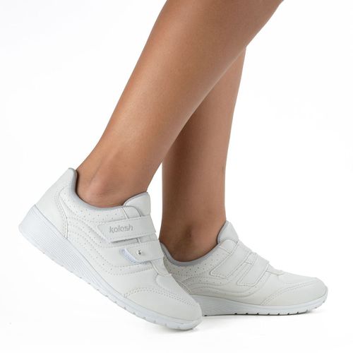 Tênis Feminino Kolosh Casual com Tiras Aderentes Branco