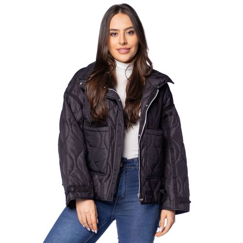 Jaqueta Feminina S&V Puffer Textura Preto