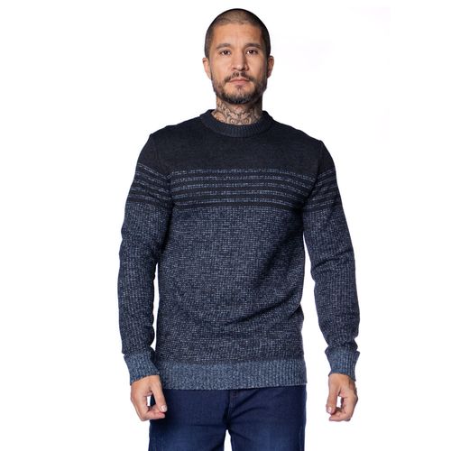 Suéter Masculino Balboa Tricot Mesclado Marinho