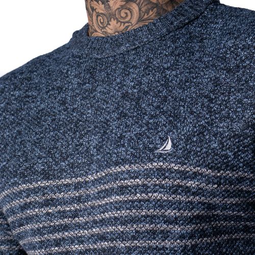 Suéter Masculino Balboa Tricot Mesclado Marinho