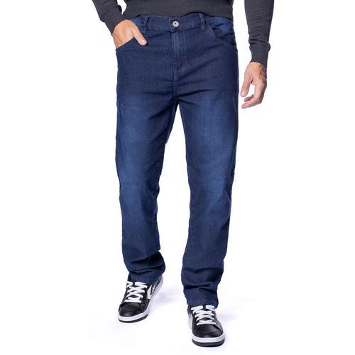 Calça Jeans Masculina Ice Preston Reta Detalhes Puídos Azul Escuro
