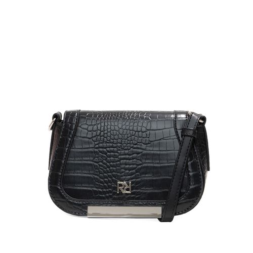Bolsa Feminina Rafitthy Transversal Pequena Croco Preto