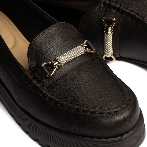 Mocassim Feminino Modare com Detalhe de Strass Preto
