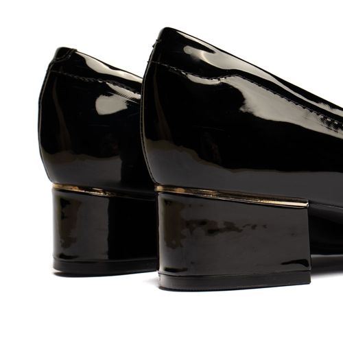 Sapato Feminino Modare Salto Baixo Verniz Preto