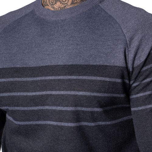 Suéter Masculino Balboa Raglan Listras Preto/cinza