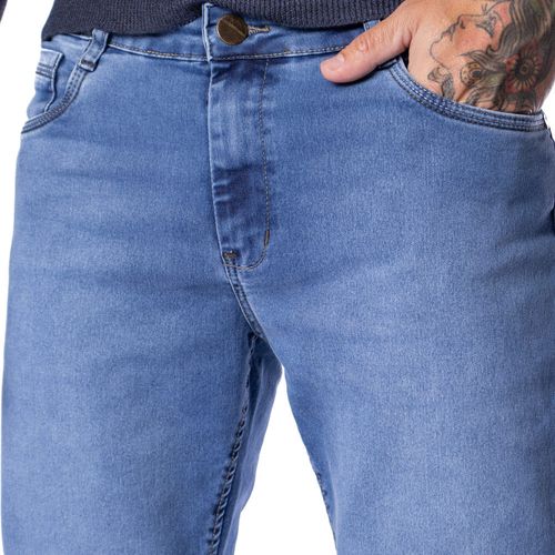 Calça Jeans Masculina Pitt Slim Fit Azul Claro