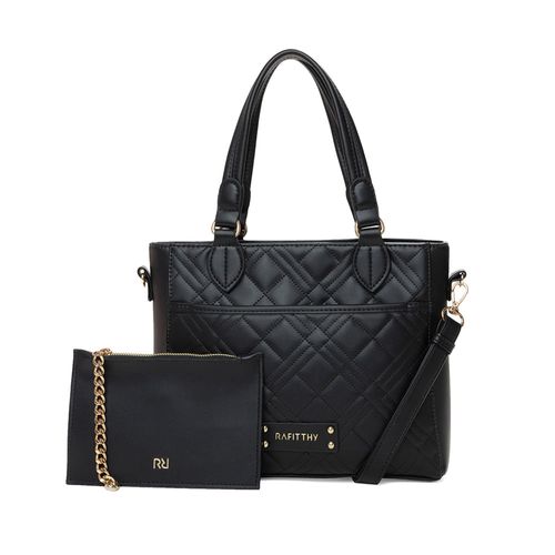 Bolsa Feminina Rafitthy Tote Média Corrente Preto