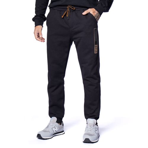 Calça de Moletom Masculina Gangster Detalhe Lateral Preto