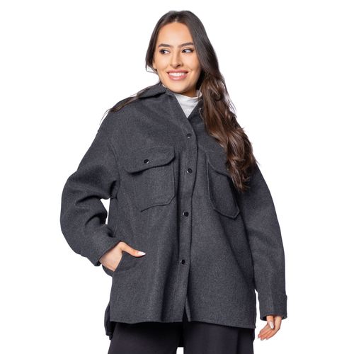 Jaqueta Feminina S&V Lã Cinza Escuro