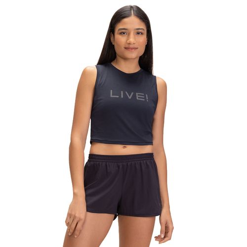 Regata Cropped Feminina Live Comfort Preto Onyx