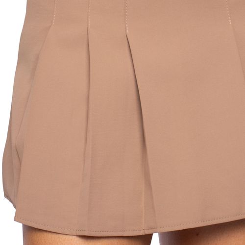 Saia Feminina Eagle Rose Pregas Mini Caramelo