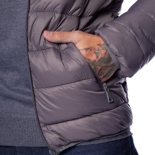 Jaqueta Masculina Sea Surf Puffer Com Capuz Cinza Escuro