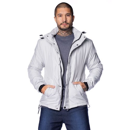 Jaqueta Masculina Sea Surf Com Capuz Cinza Claro