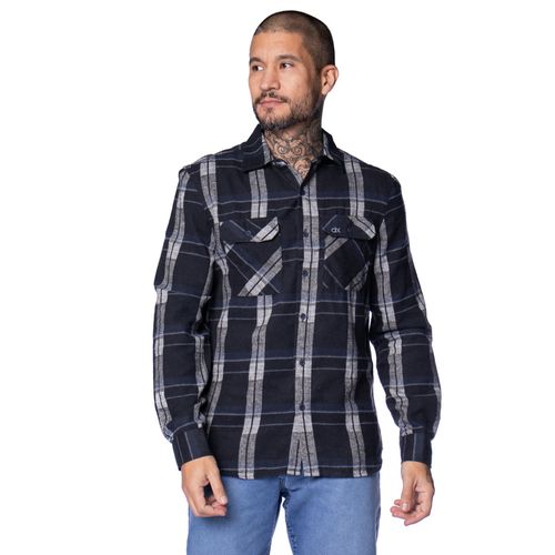 Camisa Masculina Dixie Flanela Xadrez Marinho