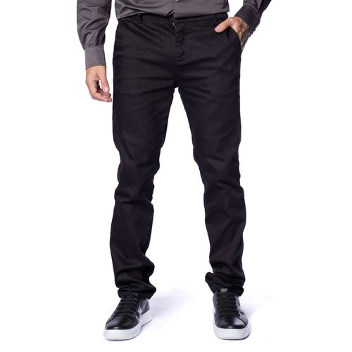 Calça de Sarja Masculina Pitt Slim Alfaiataria Preto