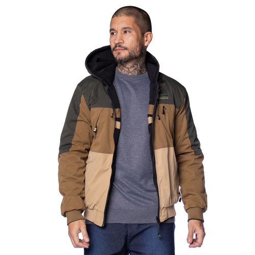 Jaqueta Corta Vento Masculina Gangster Reversível Verde/caqui