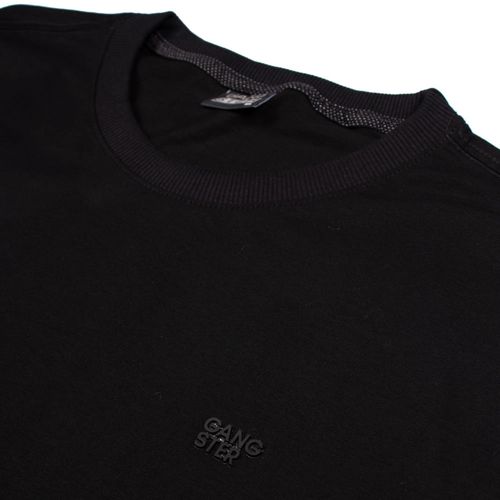 Camiseta Masculina Gangster Manga Longa Plus Size Preto
