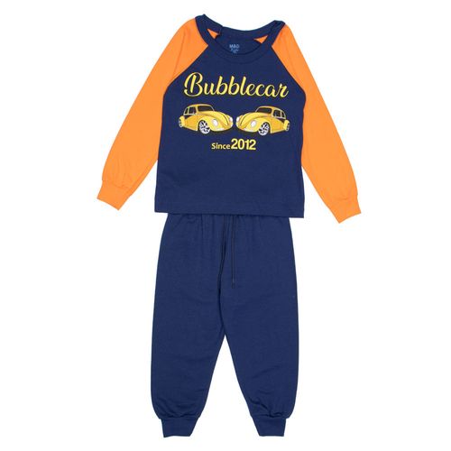 Conjunto Infantil Pitiska Fusca Menino Marinho/Laranja