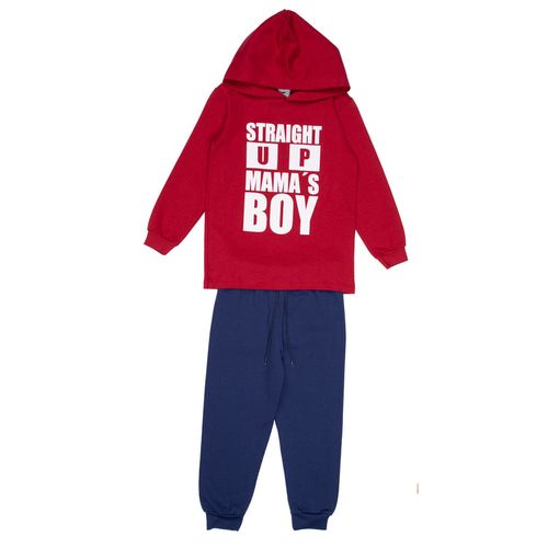 Conjunto Infantil Pitiska Menino Moletom Vermelho/Marinho