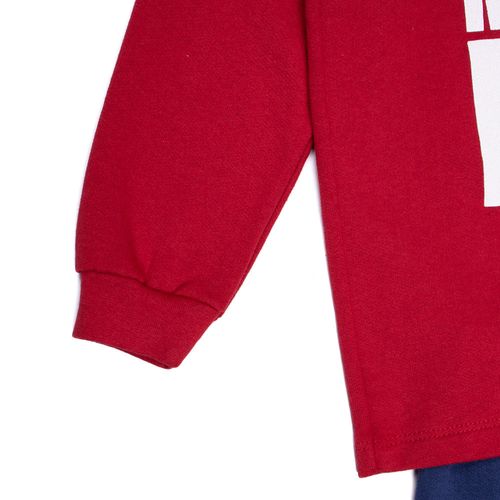 Conjunto Infantil Pitiska Menino Moletom Vermelho/Marinho