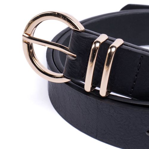 Cinto Feminino Luz Camila Fivela com Encaixes Preto