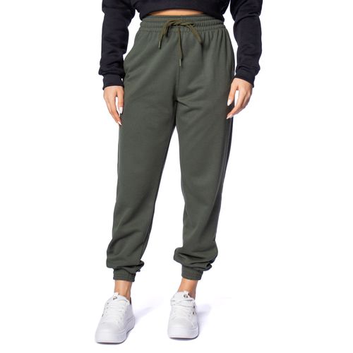 Calça Feminina Over Surf Moletom Jogger com Bolso Verde Escuro