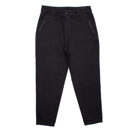 Calça Feminina Sawary Plus Size Mom Sarja Preto
