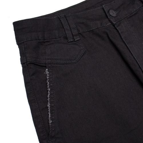 Calça Feminina Sawary Plus Size Mom Sarja Preto
