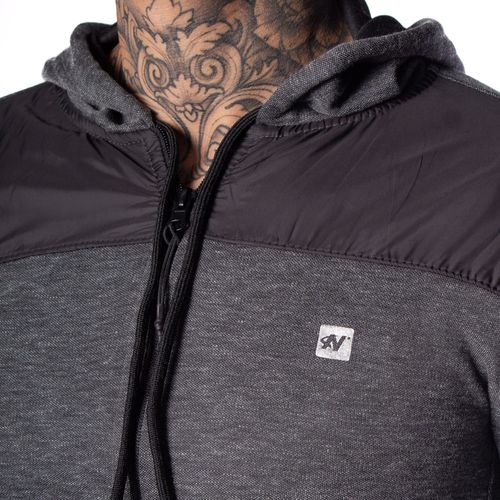 Casaco Masculino Ninety Eight com Capuz Cinza Escuro