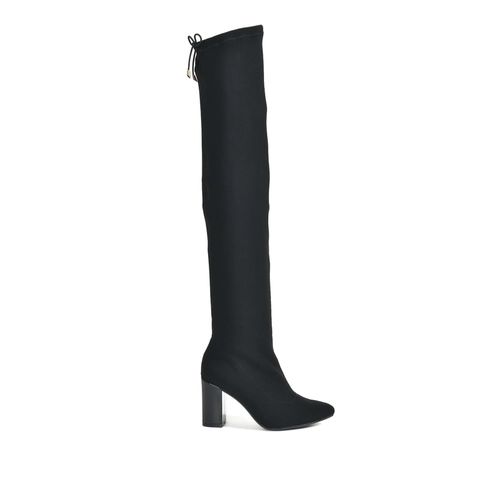 Bota Feminina Via Marte de Cano Longo Canelada Preto