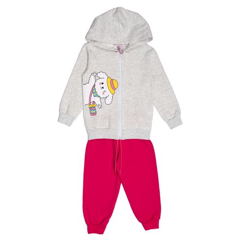 Conjunto Infantil Menina Pitiska Ovelha Moletom Cinza/Pink