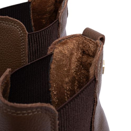Bota Feminina Pegada Pisa Chelsea em Couro Marrom