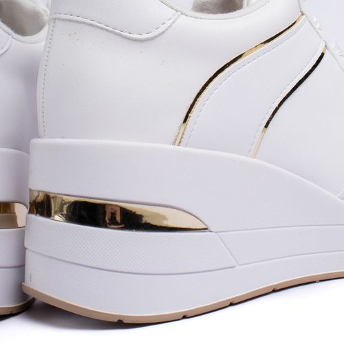 Tênis Feminino Vizzano Anabela Branco/Dourado