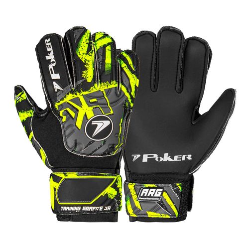 Luva de Goleiro Infantil Poker Training Preto/amarelo