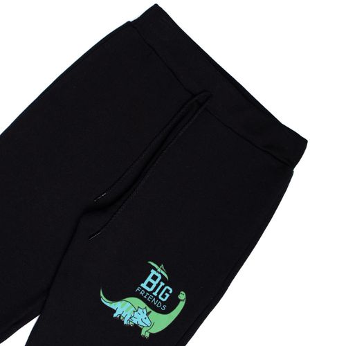 Calça de Moletom Infantil Pitiska Dinossauros Big Friends Preta