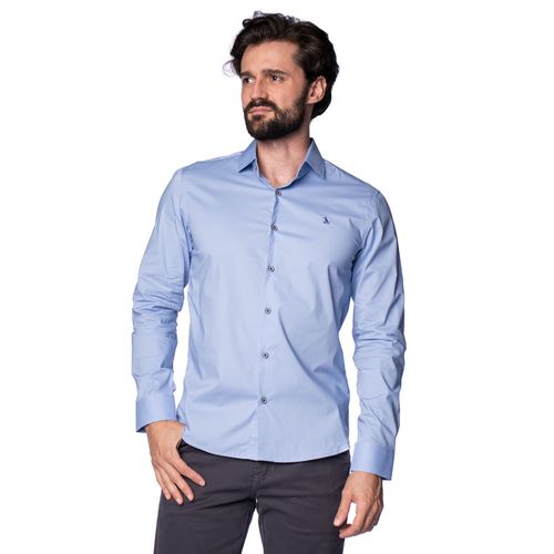 Camisa Masculina Amil Slim Aglow Manga Longa Marinho