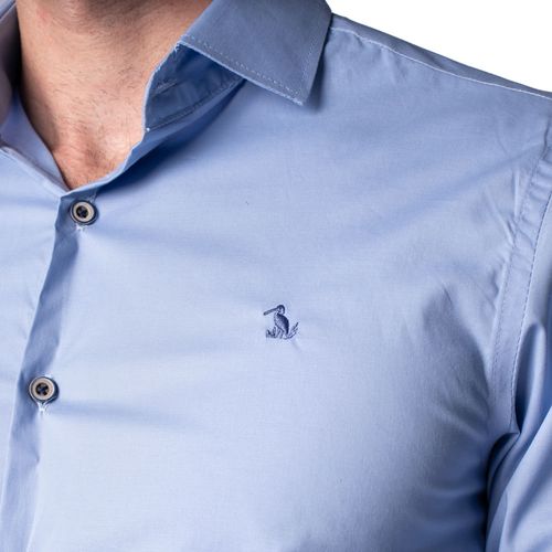 Camisa Masculina Amil Slim Aglow Manga Longa Marinho