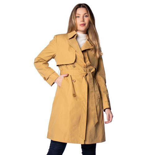 Casaco Trench Coat Feminino Eagle Rose Bege Escuro