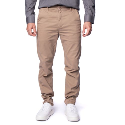 Calça de Sarja Masculina Max Denim Slim Alfaiataria Caqui