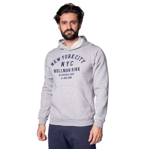 Blusão de Moletom Masculino Desayner NY Cinza Mescla
