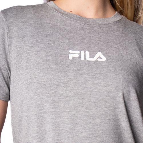 Camiseta Feminina Fila Letter Fit Cinza
