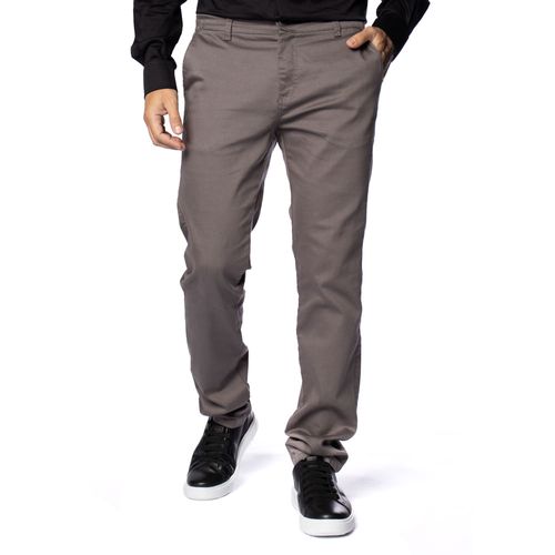 Calça de Sarja Masculina Pitt Slim Alfaiataria Cinza