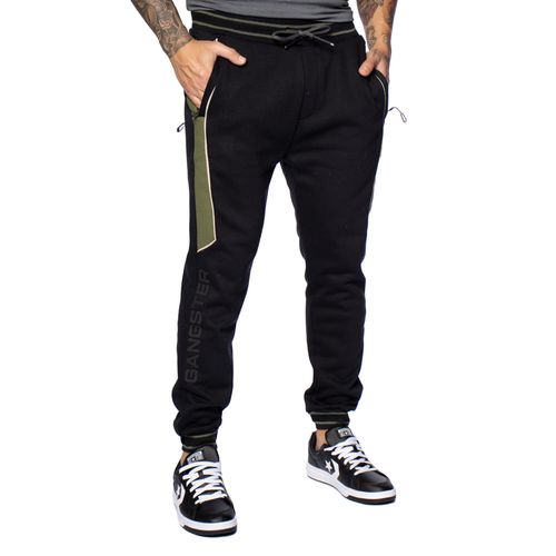 Calça de Moletom Masculina Gangster Jogger Preto/verde