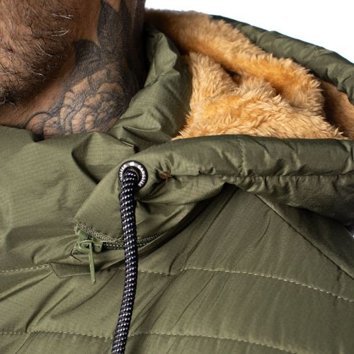 Jaqueta Masculina Gangster Puffer Capuz Verde