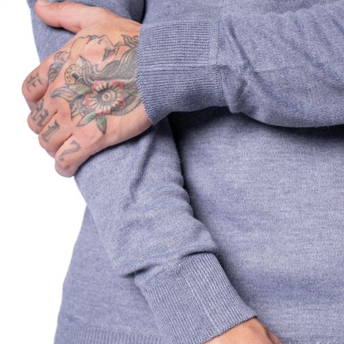 Suéter Masculino Balboa Tricot Listras Cinza/Marinho