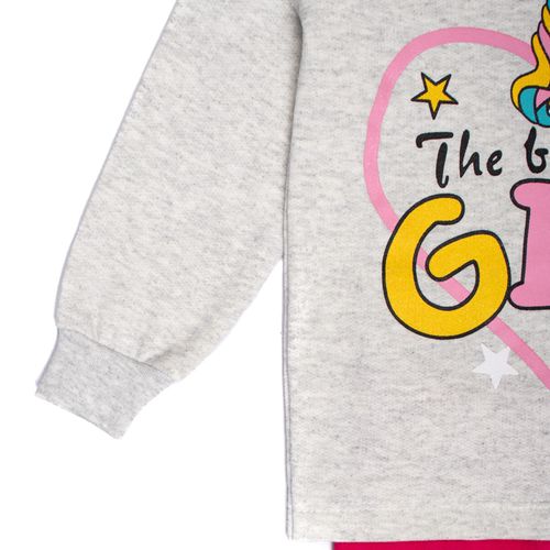 Conjunto Infantil Menina Pitiska Unicórnio Cinza/Pink