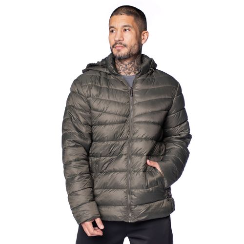 Jaqueta Puffer Masculina Red Nose com Forro Peluciado Verde Escuro