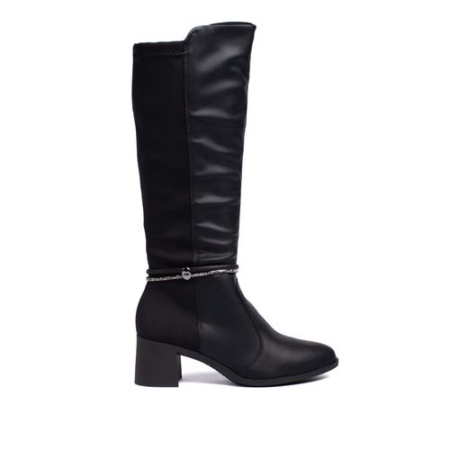 Bota Feminina Dakota Cano Longo com Detalhe de Strass Preto