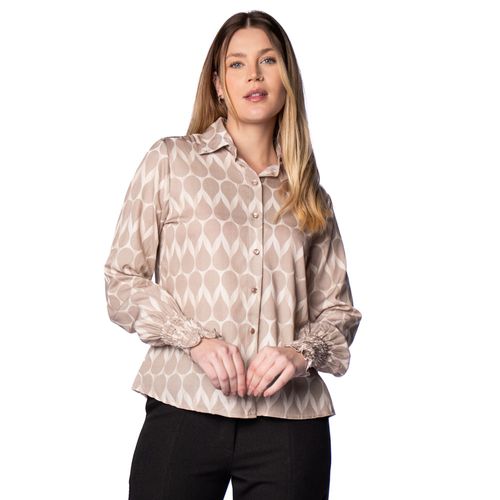 Camisa Feminina Intensa Estampada Bege
