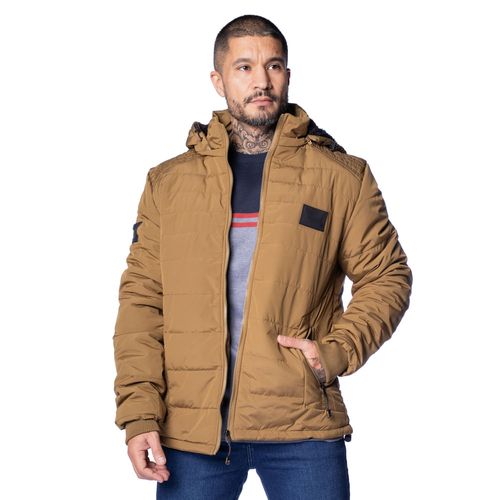 Jaqueta Masculina Gangster Puffer Capuz Musgo